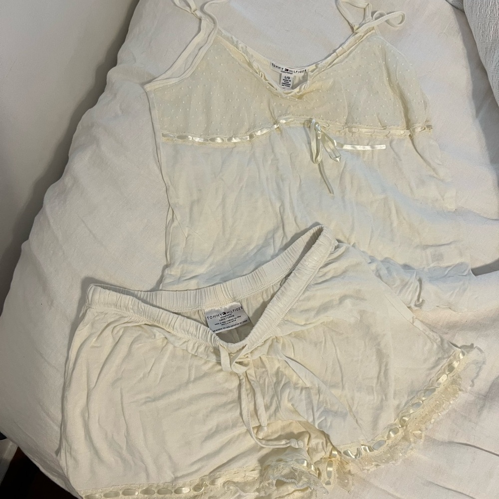 Tommy Hilfiger Cream Pajama Set